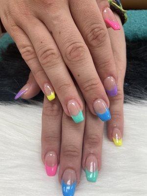 colorful french tips