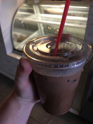 Iced mocha was strong and thick