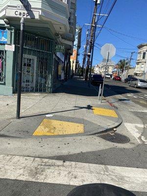 This is walking out toward the corner right on Capp Street and 26th. The entrance is on 26th. Building wraps around to Capp side too.