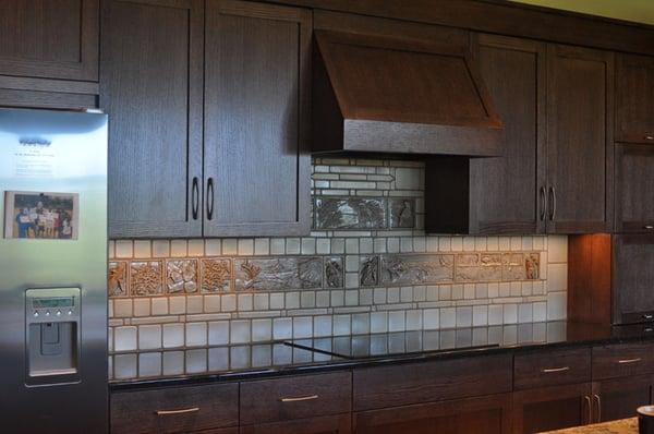 Arts and Crafts Kitchen with Nebraska Theme Tiles