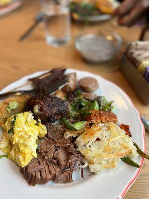 So much to choose from at the HUGE brunch spread! Had to try a little of each (only the first trip)!