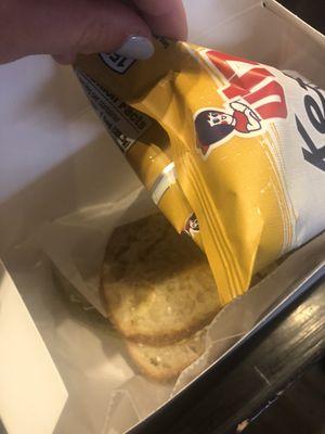 Grilled cheese with potato chips