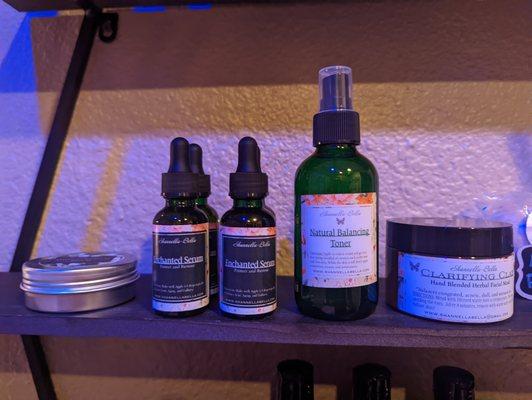 The Shanella Bella skincare line that you can purchase to use at home. That serum is THE BEST out there.