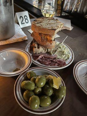 Rosette plate (must order) & marinated olives