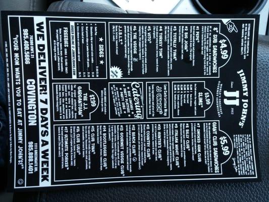 Jimmy John's Menu