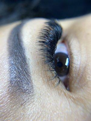 Volume lashes we work with the eye shape to correct what you don't like about your eye.