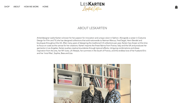 Our Client LESKARTEN. Fashion Brand E Commerce. https://www.leskarten.com/shop