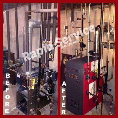 A beautiful, shiny new natural gas boiler installation in Vernon CT. Check out the Before & After!