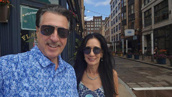 ROSARIO S. CASSATA AND CAROLYN CASSATA AT THE 5TH AVENUE ARCADE IN DOWNTOWN CLEVELAND OHIO.