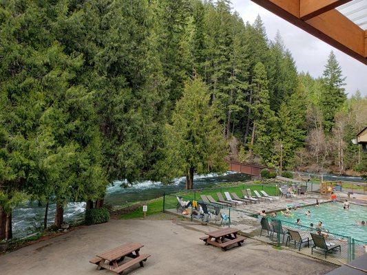 Hot springs pool, balcony view