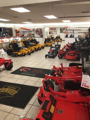 Have you ever seen a nicer lawn mower showroom?