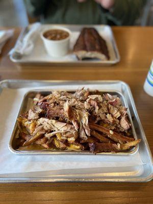 Loaded fries with rib meat