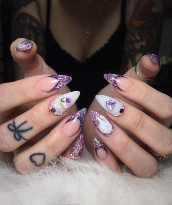 Custom nails by Kristina. She's amazing! No glue on tips or harsh chemicals