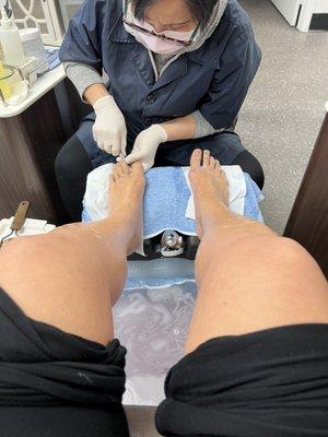 Organic pedicure with collagen and paraffin wax