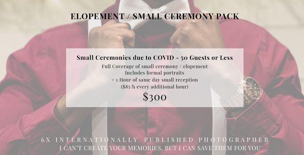 Elopement/ small ceremony pricing