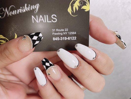 Welcome to nourishing nails.  Please bring a picture of the nail style you want to design.  Our manicurist will serve you with enthusiasm