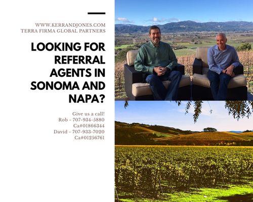 Need a real estate agent in Sonoma or Napa?