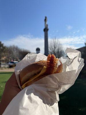 Bacon egg and cheese bagel