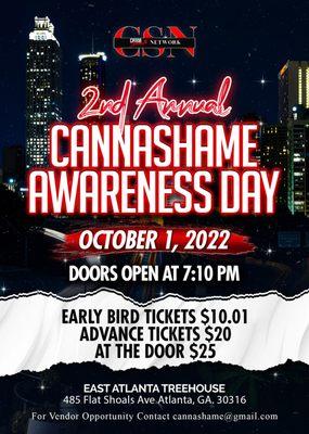 Get Your Tickets https://www.eventbrite.com/e/cannashame-awareness-day-tickets-403517510737