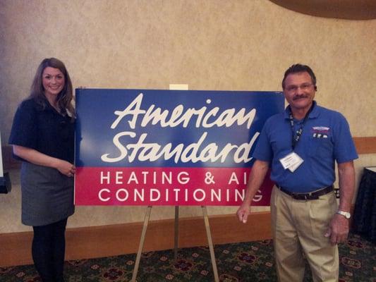 Kirk & Kendra Buscho at the American Standard Dealer Meeting where North Valley Mechanical received the 2011 Rising Star Award