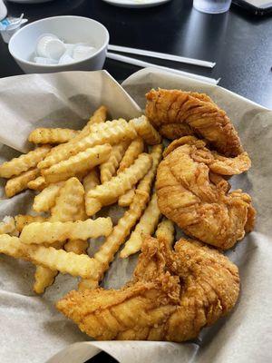 Chicken Tenders and fries