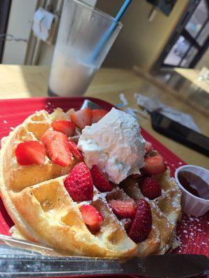 Fruit topped waffle