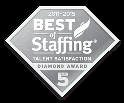 We have won Inavero's Best of Staffing® Talent Diamond Award after winning the Best of Staffing Talent Award at least five years in a row.