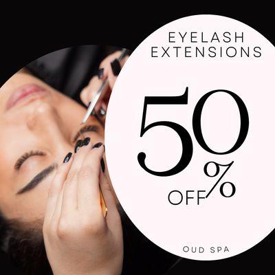 50% OFF for eyelash extension! ONLY IN August!