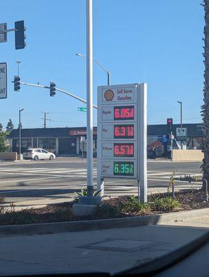 Gas prices are typically .45 cents+  or more than average high prices