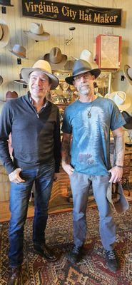 Pascal, the Virginia City hat maker, and Michael Aucoin,  one very happy customer.