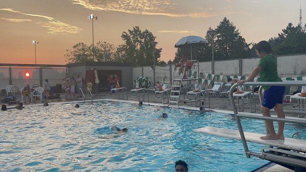 Diving board in the big pool