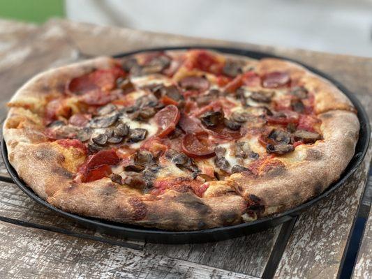 Delia's with pepperoni and mushroom