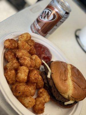 Double cheese with tots!