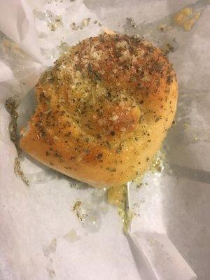 Garlic roll that comes with the meals