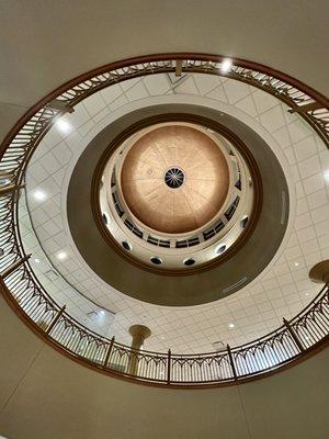 Looking up at the domed ceiling.