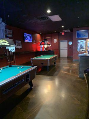 Pool tables and dart boards