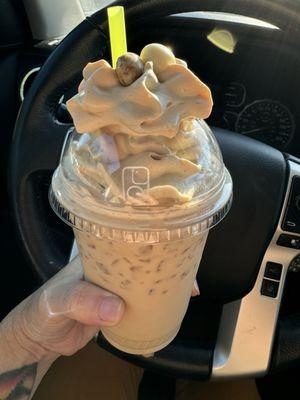 White mocha with espresso whip cream