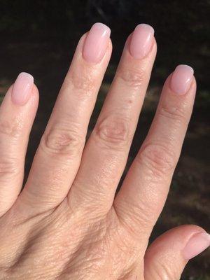 SNS #160 powder manicure. Very natural light pink. Perfect for every occasion.