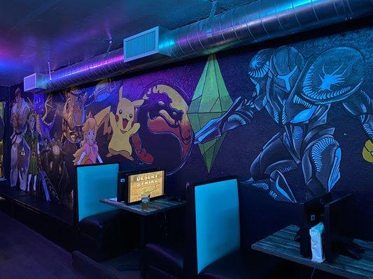 Videogame booth & art mural