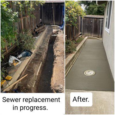 Trenchless sewer replacement in Sunnyvale, Ca.