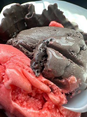 Dark chocolate and watermelon n chocolate cup