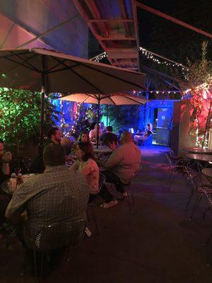 Summer evening on the outside garden patio