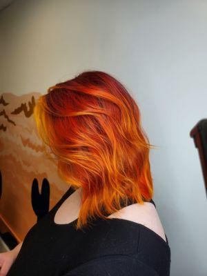 Orange Balyage Transformation #orangehair #vividhair