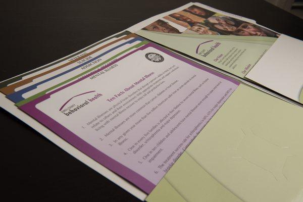 Marketing Collateral such as Presentation Folders customized with inserts that tell all about you!