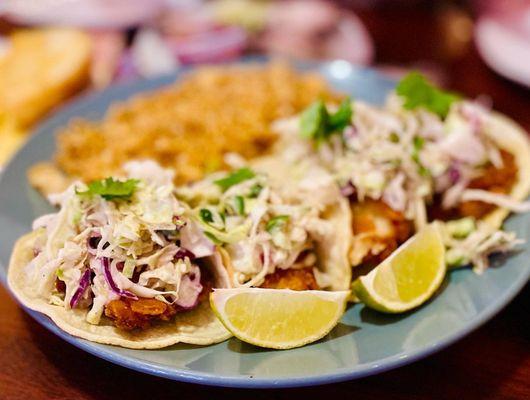 Fried fish and shrimp tacos