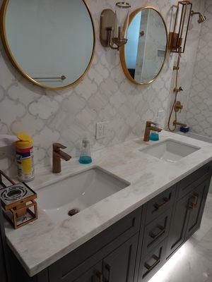 Tile vanity and new accessories.