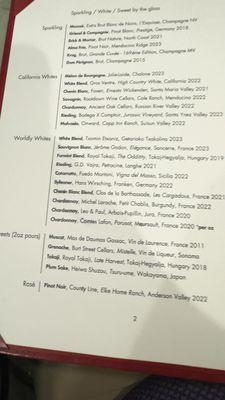 Wine list btg