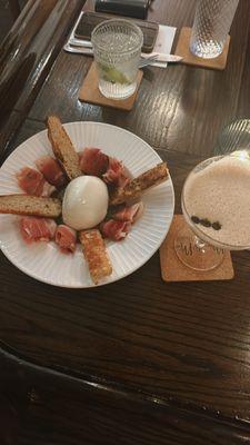 Burrata appetizer & espresso martini