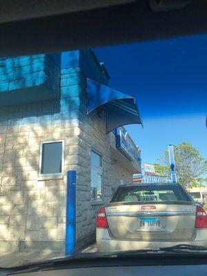 Slow poke line at white castles I can't believe there are is the fastest of the fastest for fast food