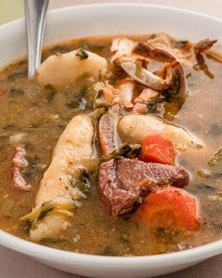 La Paix Bakery's Beef, Crab and Veggies Soup - Traditionally known as, "Bouillon" or "Bouyon" in the Haitian community.  Every Saturday!